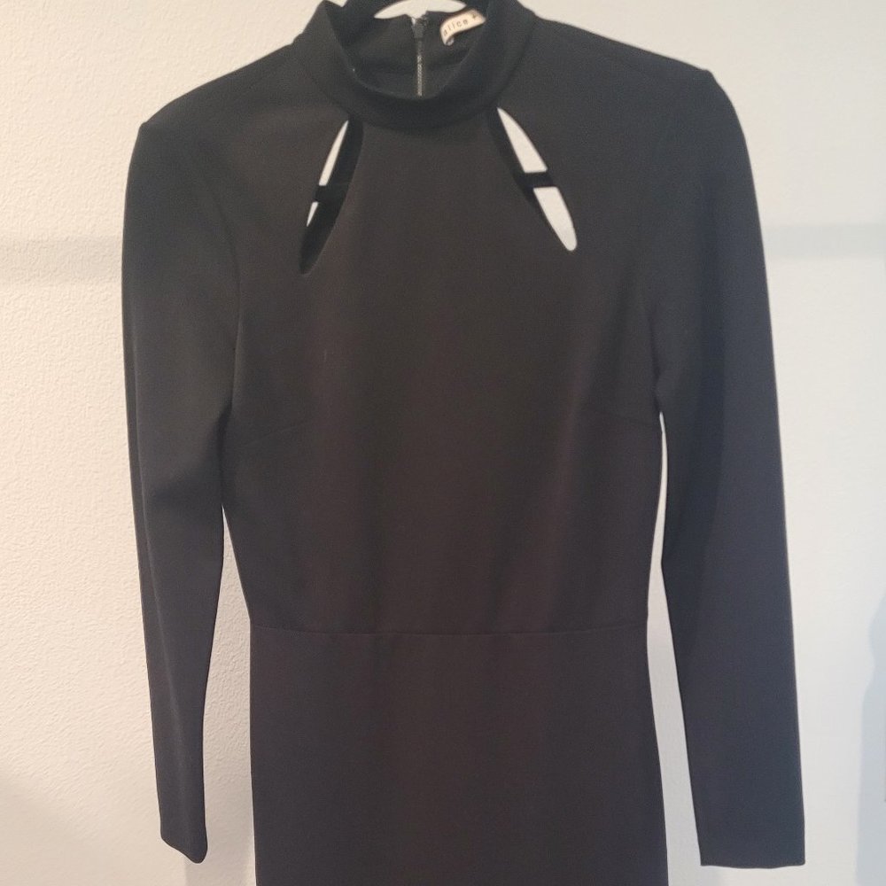 Black Long Sleeve Cut Out Dress by Alice + Olivia